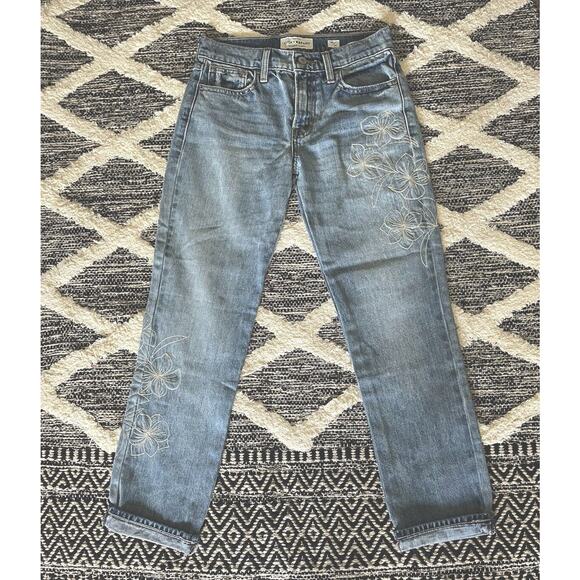 LUCKY BRAND SIENNA SLIM EMBROIDERED FLORAL BOYFRIEND JEAN NWOT SIZE 00/24 - Picture 3 of 8